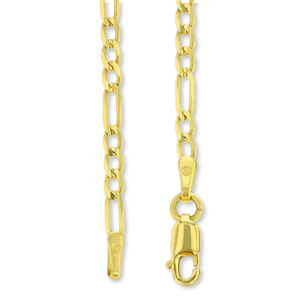 14k Two Tone Gold Open Circle Aries Zodiac Sign Pendant Figaro Necklace