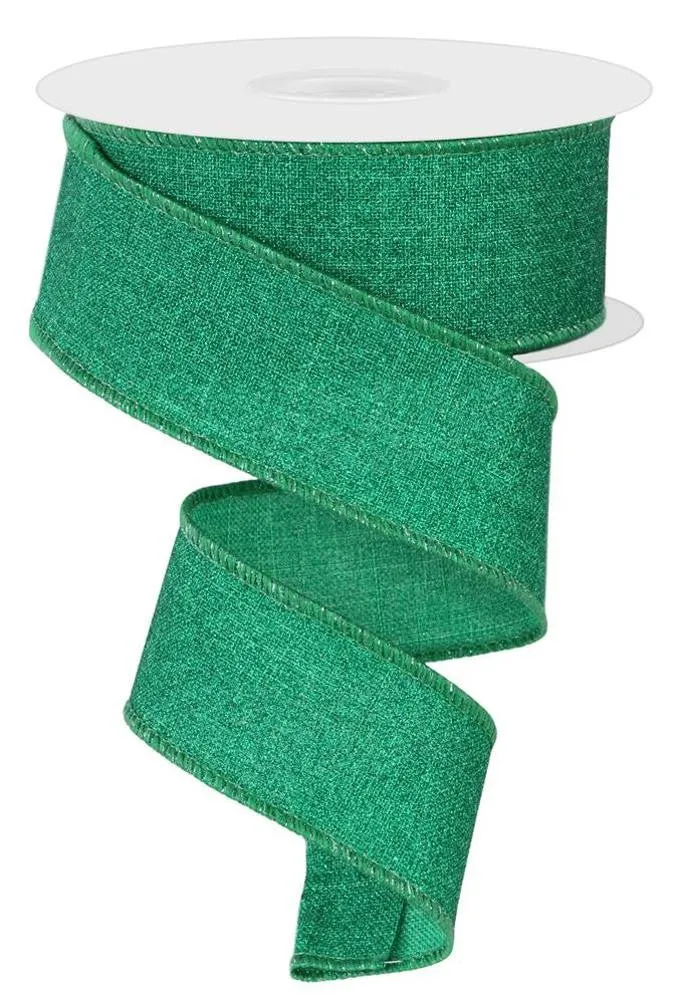 1.5" Fine Glitter Ribbon: Jadeite - 10yds