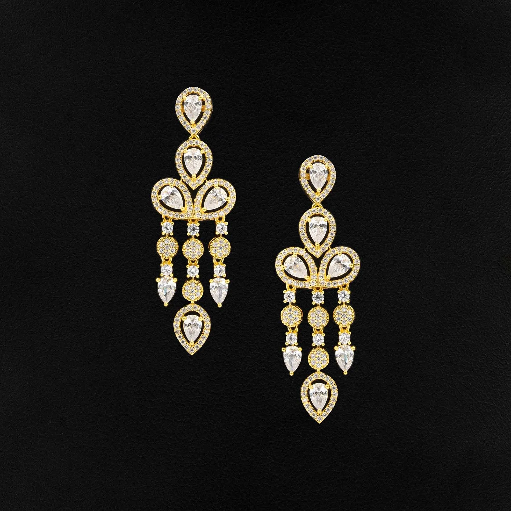 24ct Gold Plated Stone Necklace with stud PMSNS4W-0021, PMSHST14W-052