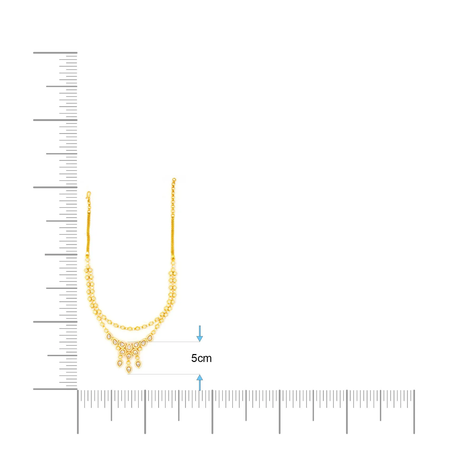 24ct Gold Plated Stone Necklace with stud PMSNS4W-0021, PMSHST14W-052