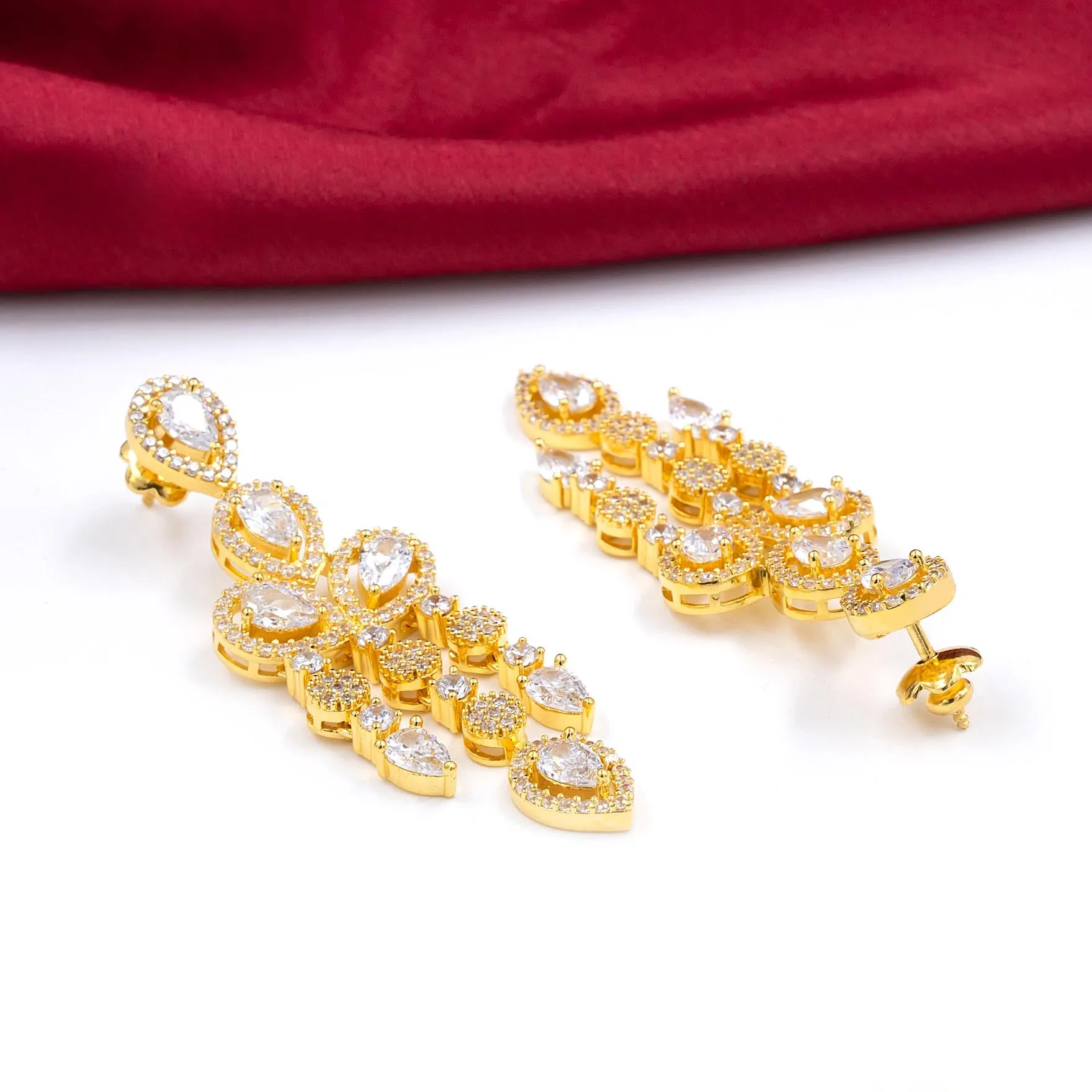 24ct Gold Plated Stone Necklace with stud PMSNS4W-0021, PMSHST14W-052