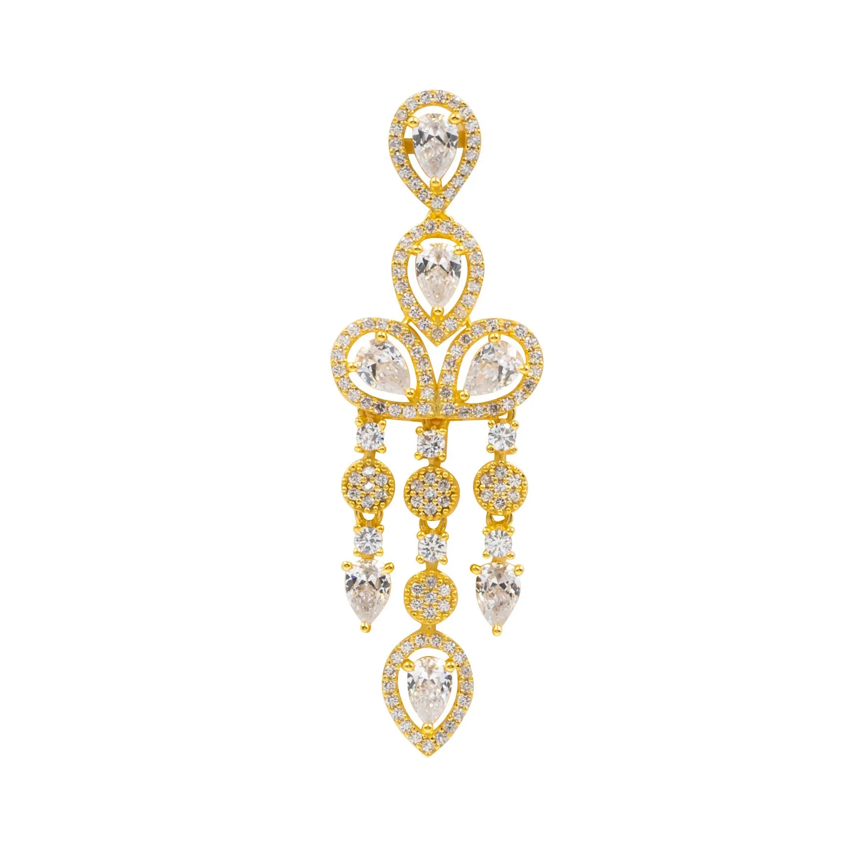 24ct Gold Plated Stone Necklace with stud PMSNS4W-0021, PMSHST14W-052