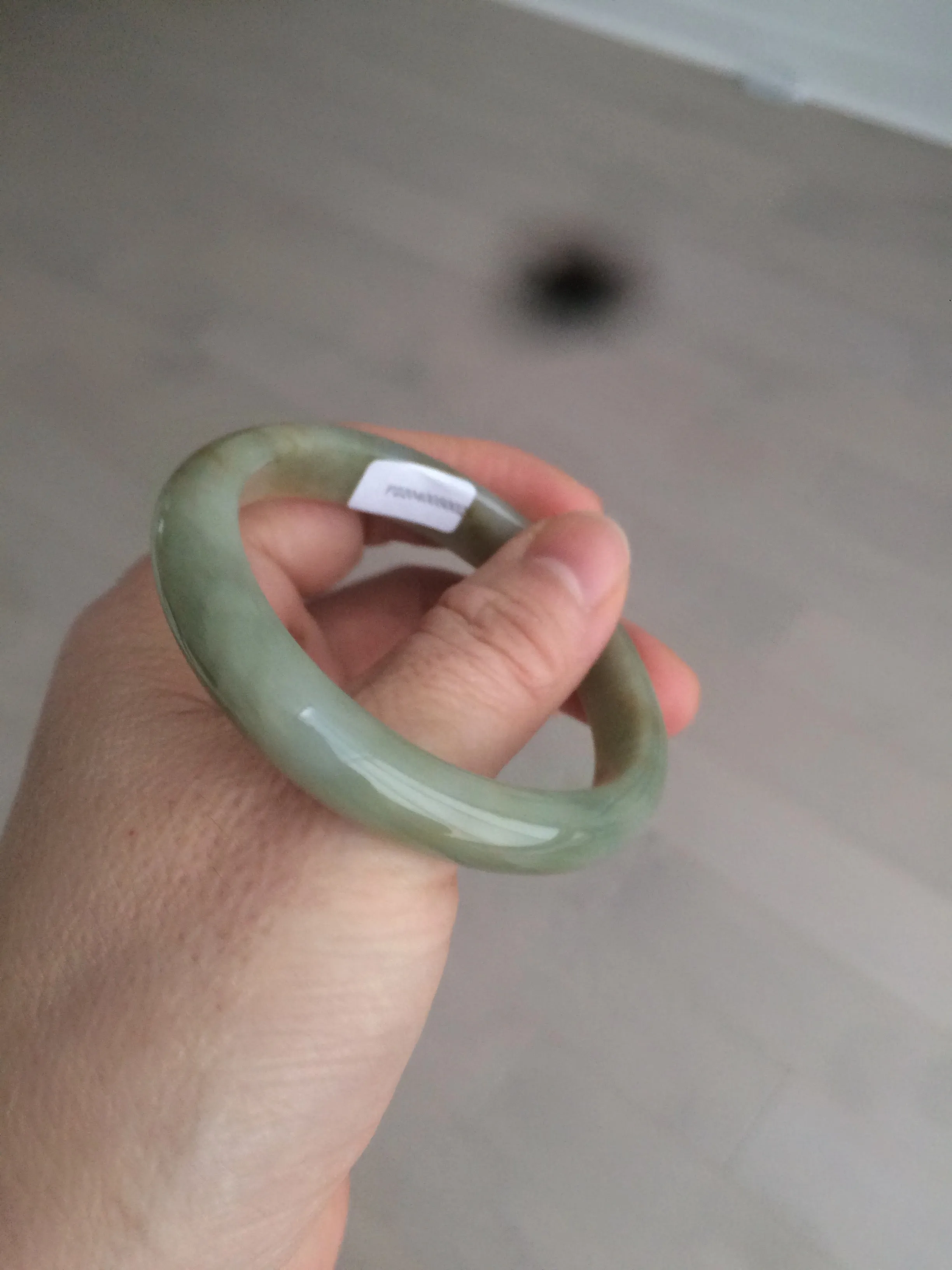 49.5mm Certified Type A 100% Natural yellow/gray/green Jadeite Jade bangle AF80-5002
