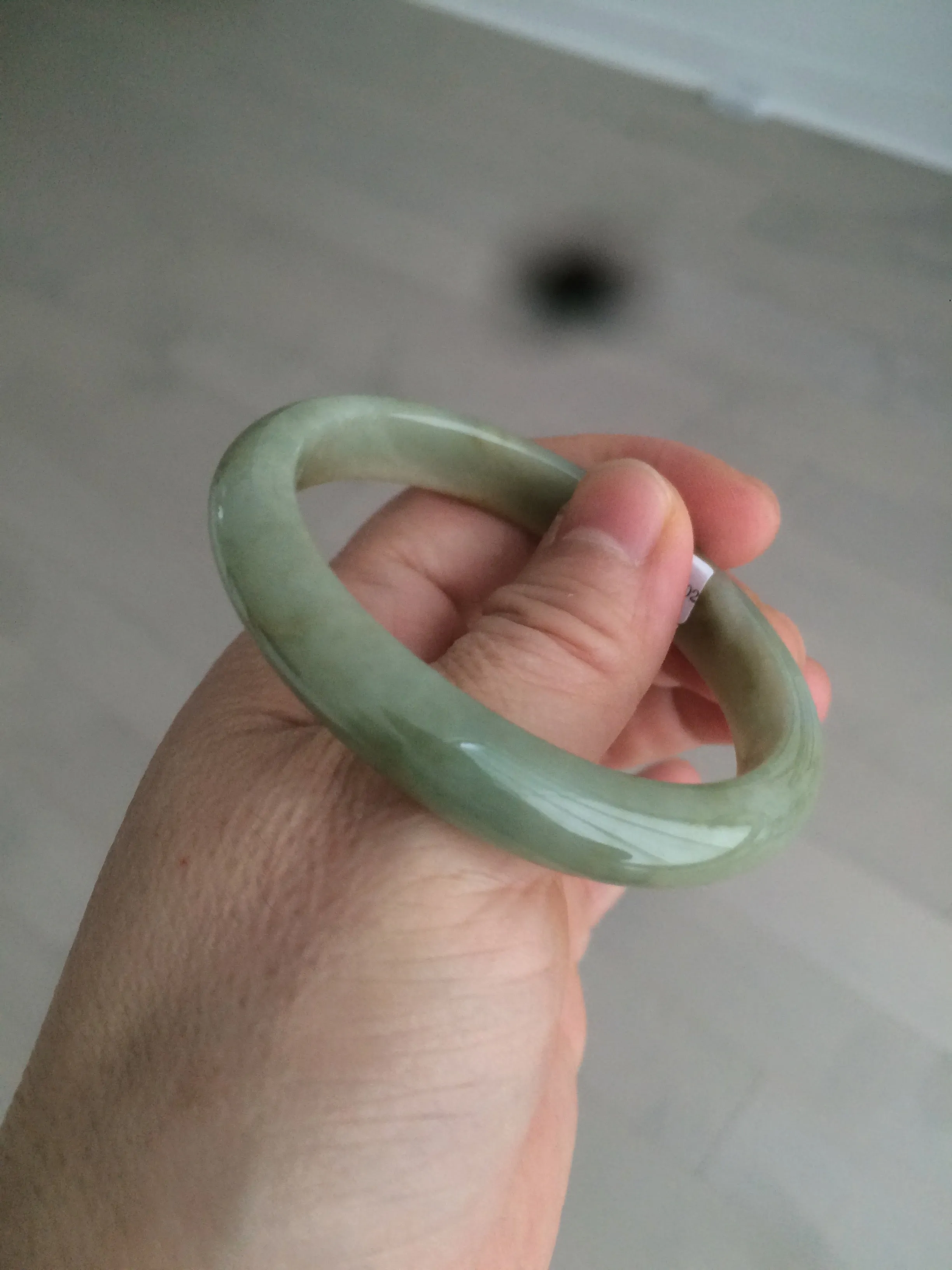 49.5mm Certified Type A 100% Natural yellow/gray/green Jadeite Jade bangle AF80-5002