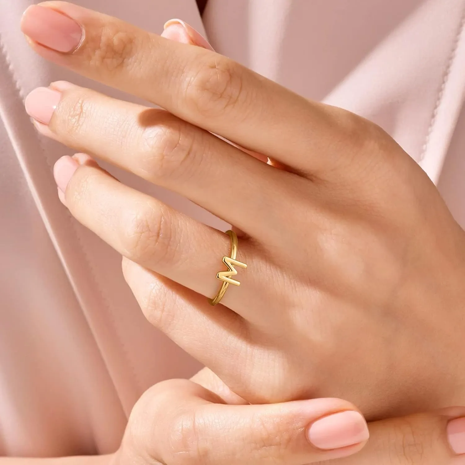 925 Sterling Silver Rings - Adjustable Initial & Stackable Cute Rings for Women - Jewelry Gifts