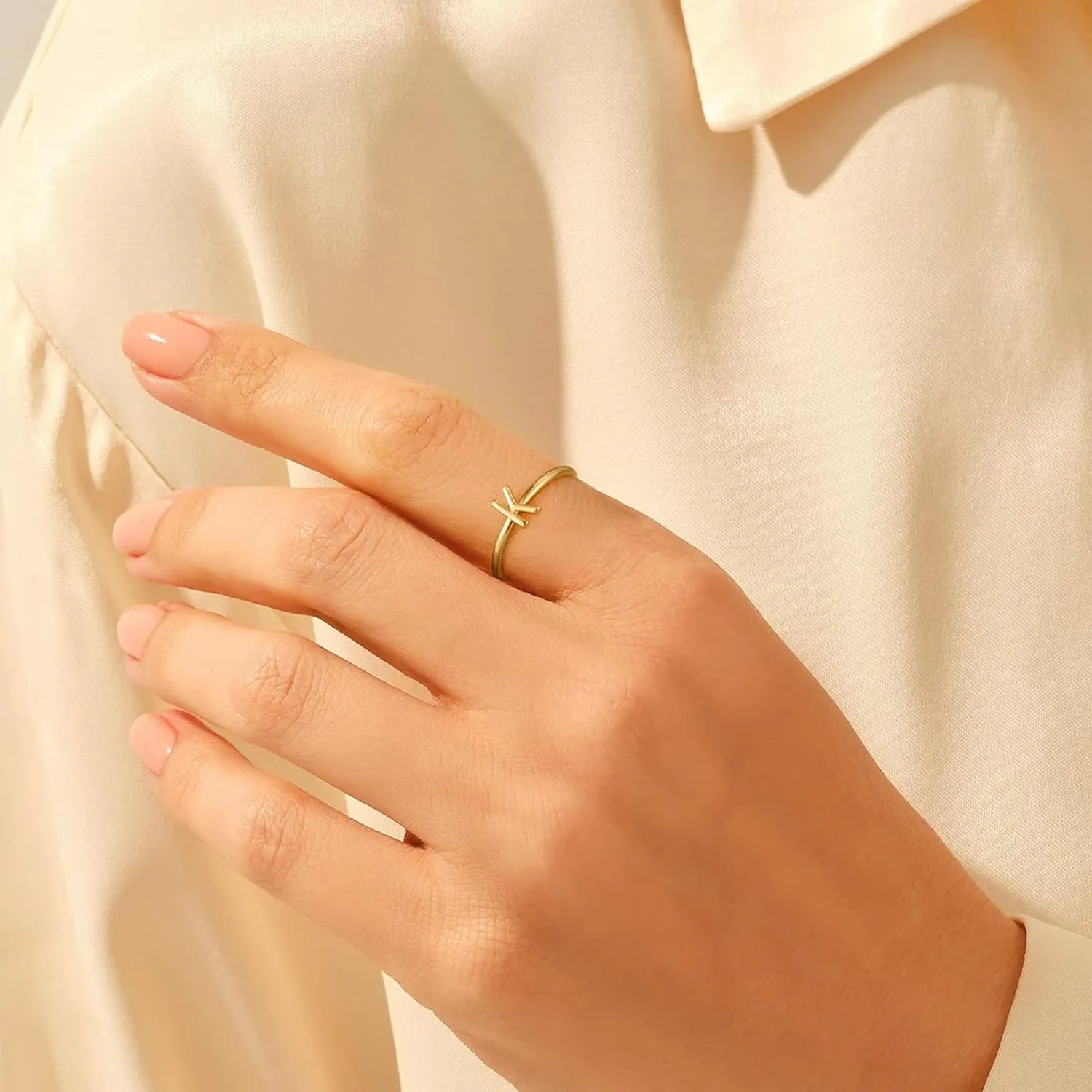 925 Sterling Silver Rings - Adjustable Initial & Stackable Cute Rings for Women - Jewelry Gifts