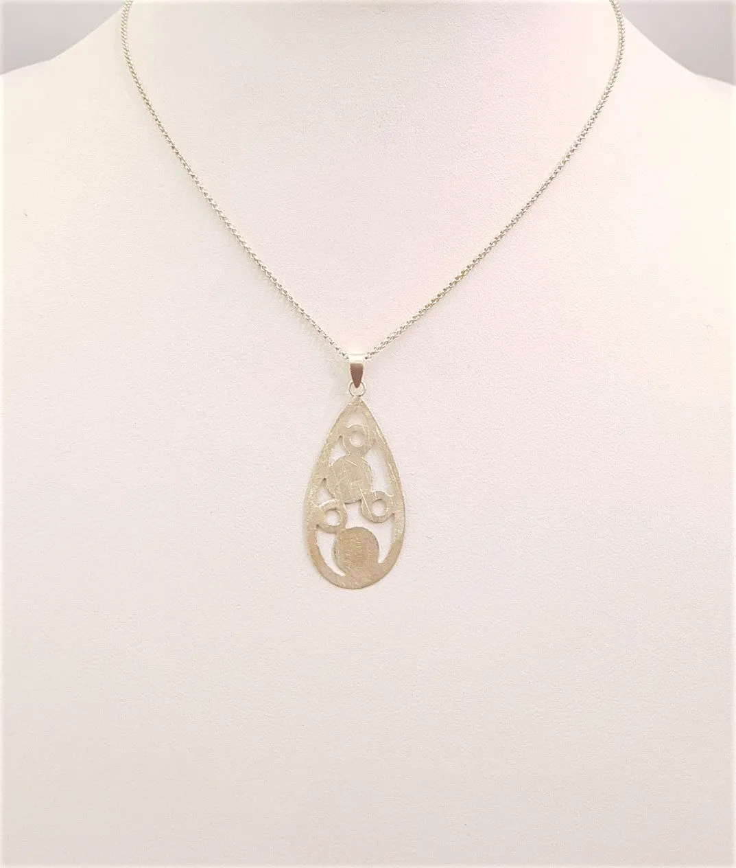 Abstract Drop Silver Pendant