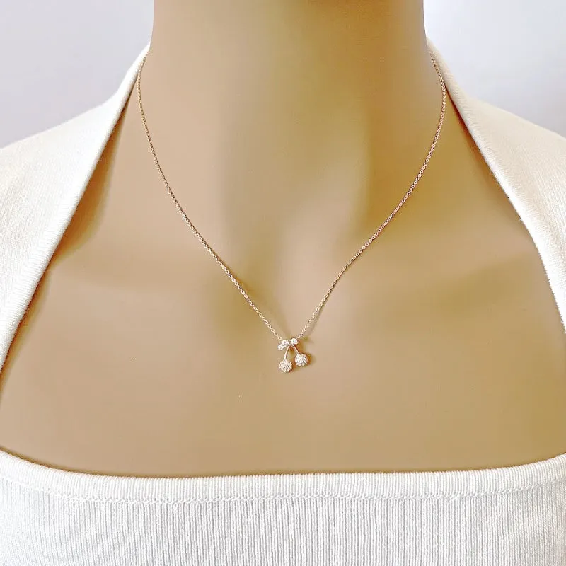 Cherry Cubic Zirconia  Necklace