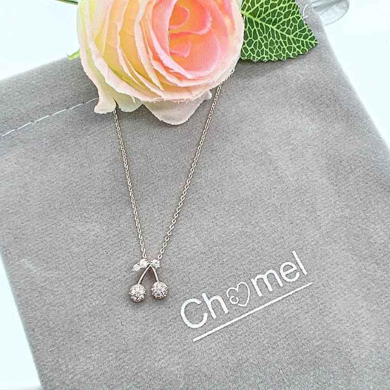 Cherry Cubic Zirconia  Necklace