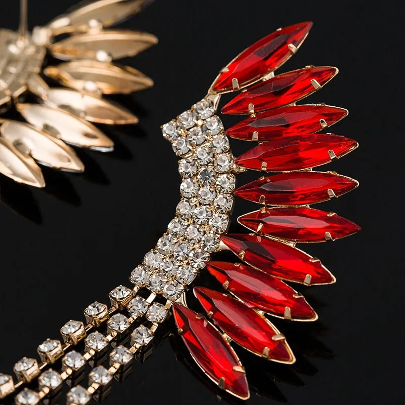 Crystal Rhinestone Tassel Fringe Earrings