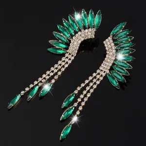Crystal Rhinestone Tassel Fringe Earrings