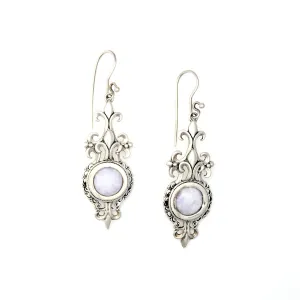 Fleur De Lis Lilac Jade Wire Earrings