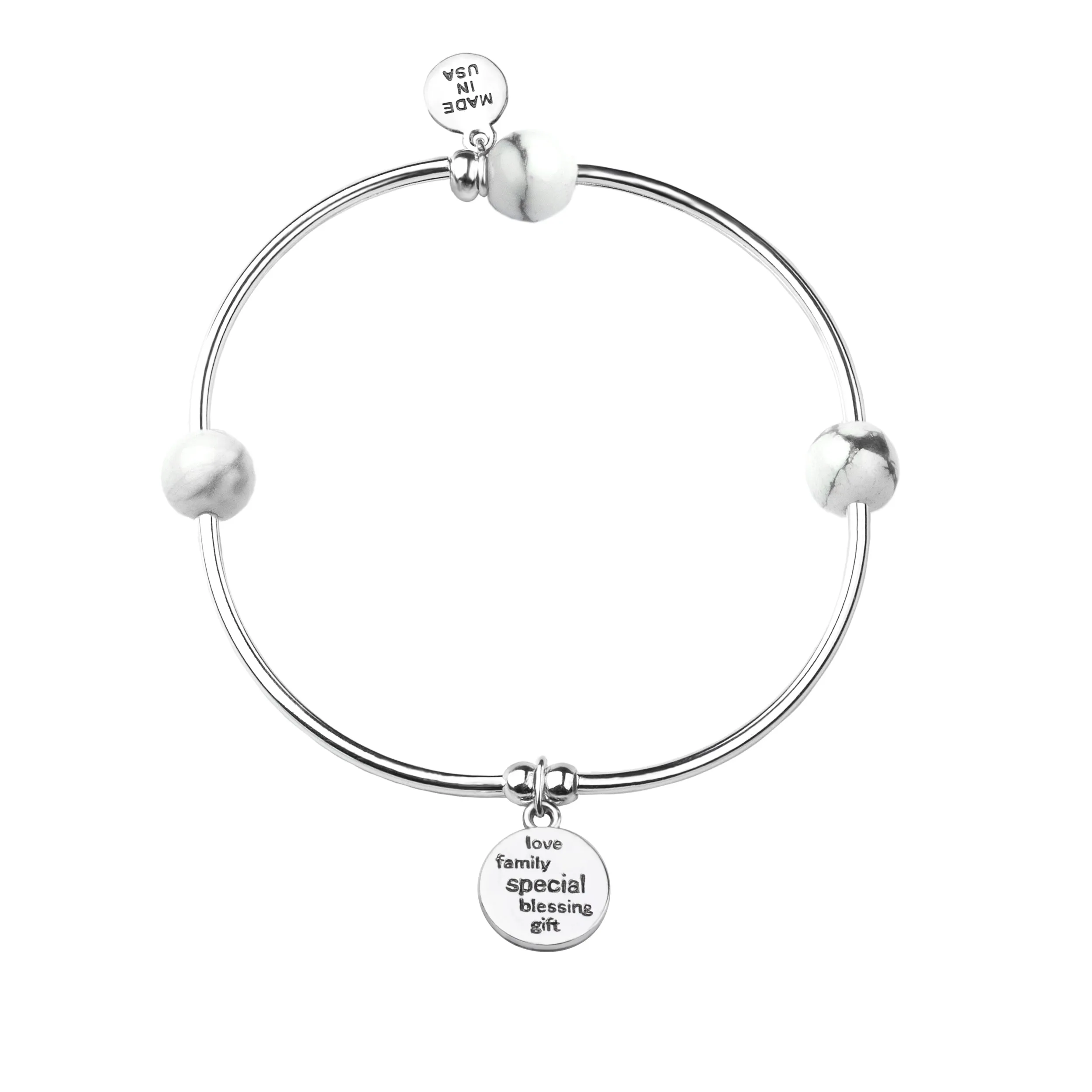 Godchild | Soft Bangle Charm Bracelet | Onyx