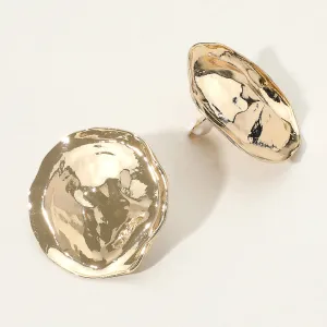 iLLASPARKZ Hammered Metal Disc Clip On Earrings
