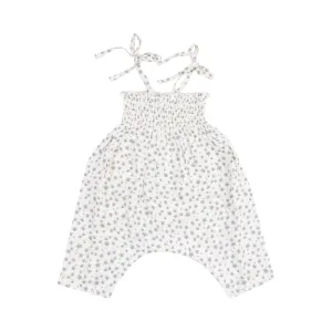 Jadeite Simple Floral Smocked Romper