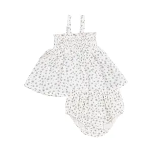 Jadeite Simple Floral Smocked Top & Bloomer