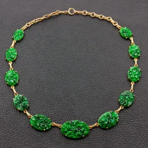 Jadeite Tiffany Estate Necklace & Earrings