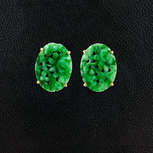 Jadeite Tiffany Estate Necklace & Earrings