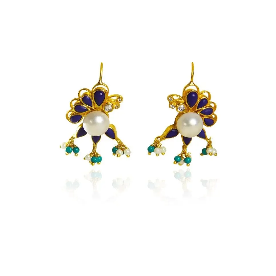 Lapis Silver 92.5 Butterfly Hanging Earring