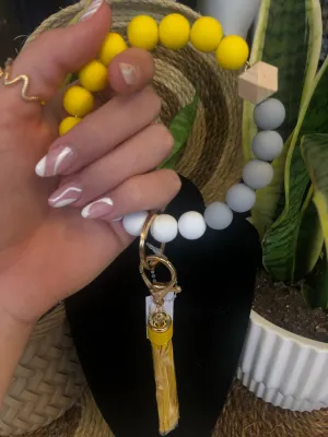 Multi Color Beaded Bangle Keychain