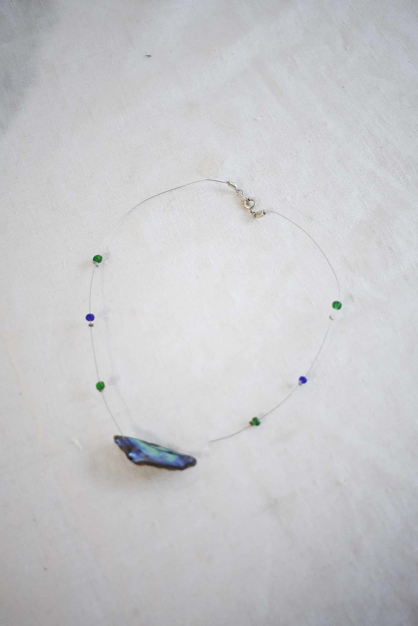 Paua shell beaded necklace