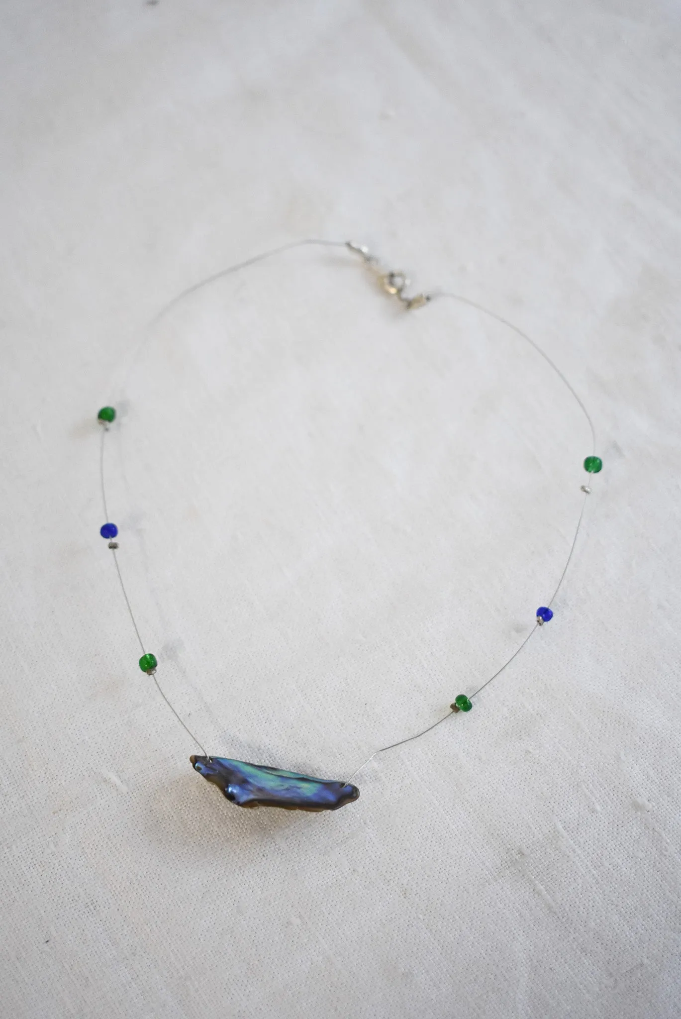 Paua shell beaded necklace