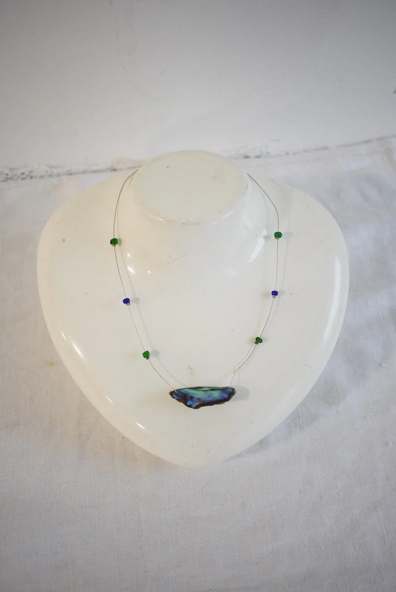 Paua shell beaded necklace