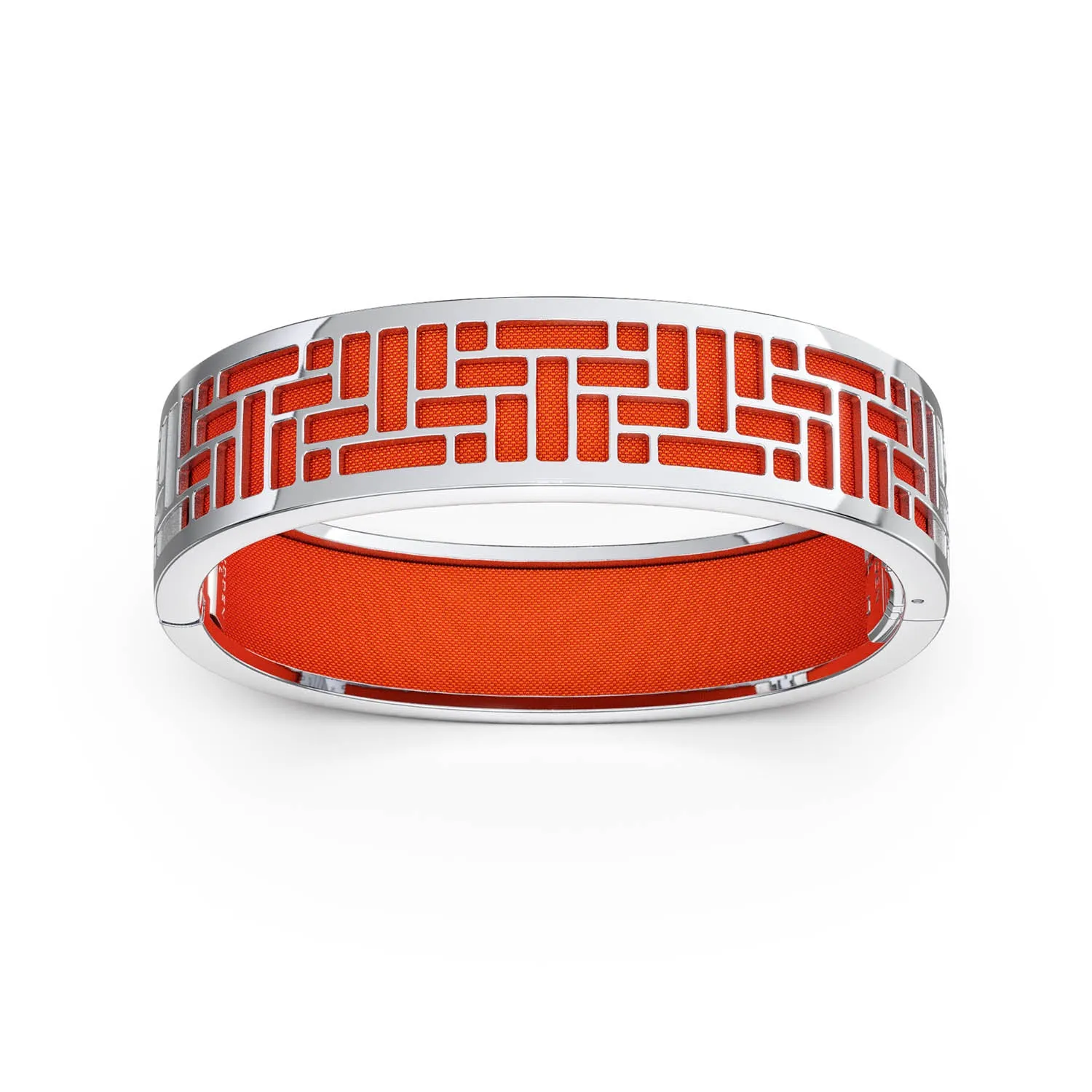 Pavilion Bangle - Lava Orange - Sterling Silver