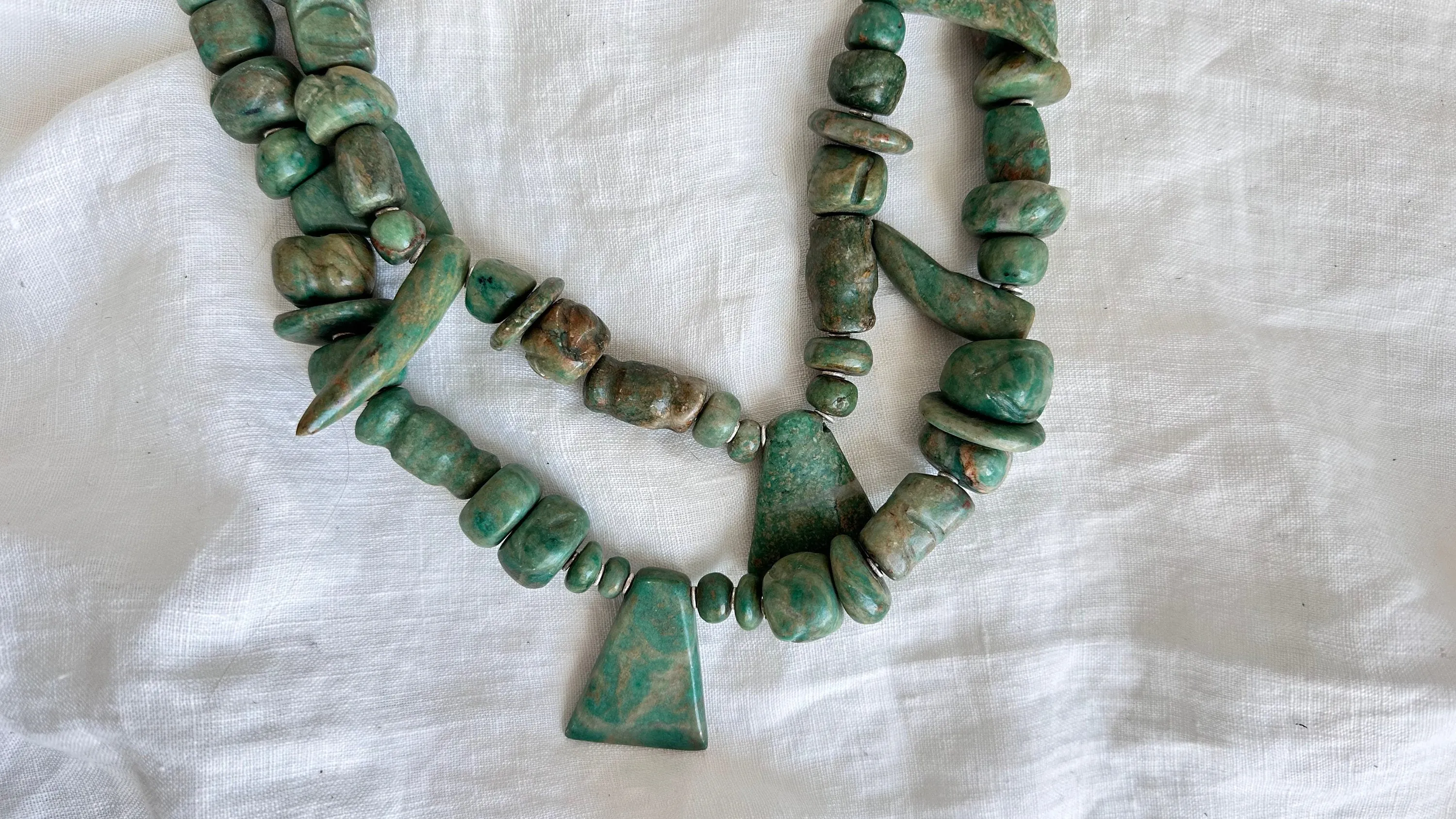 Reproduction Guatemalita Necklace. Guatemalan. Mayan Jade.