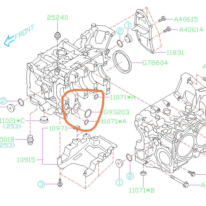 Subaru OEM EJ Block O Ring Set