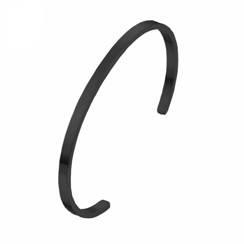 Unisex Simple Stainless Steel Opening Bangle Bracelet